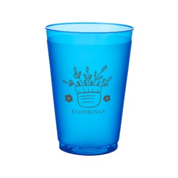 12 oz. Frosted Plastic Stadium Cup (1 Color Imprint)