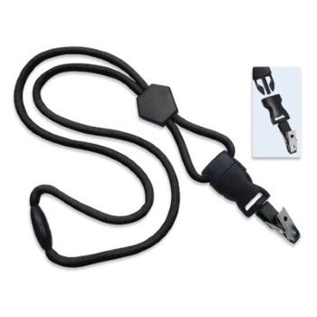 1/4" Polyester Lanyard with Diamond Slider and Quick Release (Bulldog Clip)