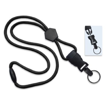 1/4" Polyester Lanyard with Diamond Slider and Quick Release (Split Ring)