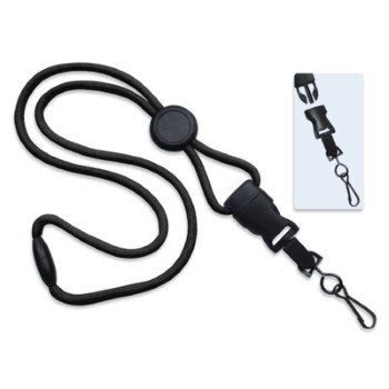 1/4" Polyester Lanyard with Round Slider and Quick Release (Swivel Hook)