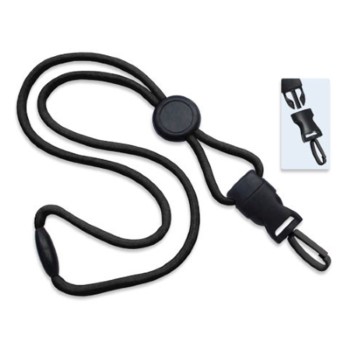 1/4" Polyester Lanyard with Round Slider and Quick Release (Plastic Swivel Hook)