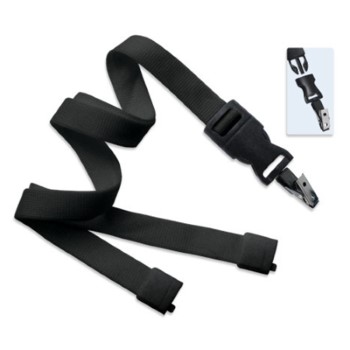 5/8" Polyester Lanyard with Breakaway and Quick Release (Bulldog Clip)