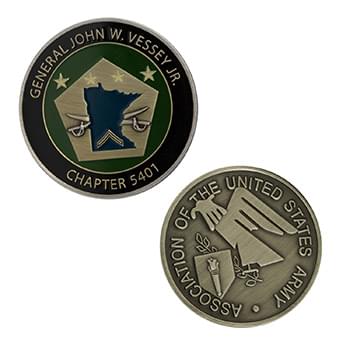 1.5" Brass Challenge Coin (4 Colors on 1 Side)