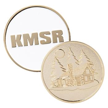 2" Brass Challenge Coin (4 Colors on 1 Side)