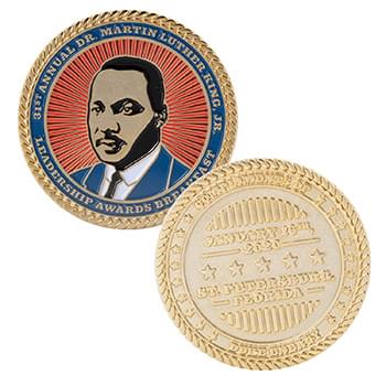 2.75" Brass Challenge Coin (4 Colors on 1 Side)