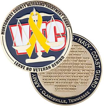 2.75" Brass Challenge Coin (4 Colors on Both Sides)