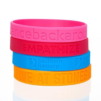 1/2" Debossed Silicone Wristband