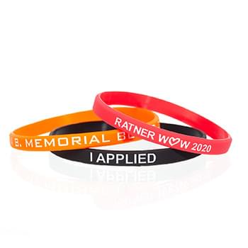 1/4" Debossed Silicone Wristband with Colorfill