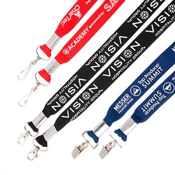 1" Double Ended Flat Polyester Lanyard