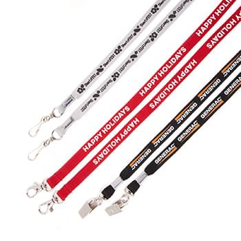 1/2" Double Ended Flat Polyester Lanyard