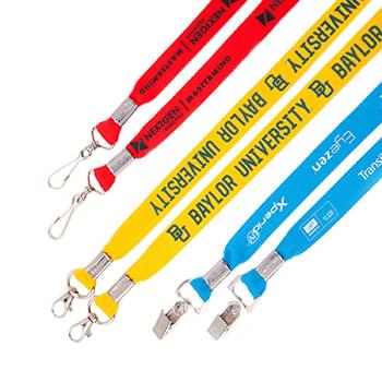 3/4" Double Ended Flat Polyester Lanyard