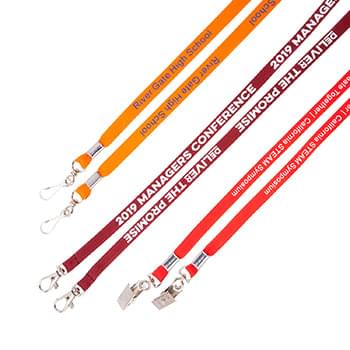 3/8" Double Ended Flat Polyester Lanyard