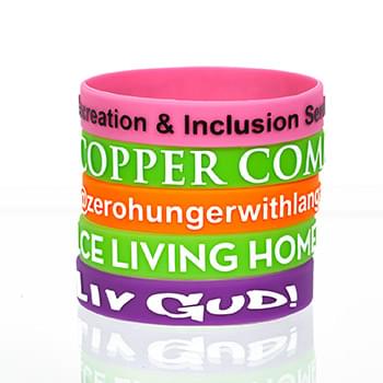 1/2" Embossed Silicone Wristband with Imprint