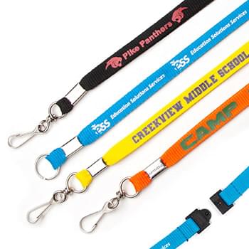 1/2" Flat Polyester Youth Lanyard with Breakaway
