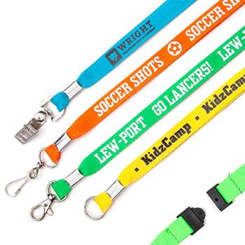 5/8" Flat Polyester Youth Lanyard with Breakaway