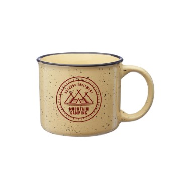 13 oz. Ceramic Campfire Custom Coffee Mug (1 Color Imprint)