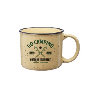 13 oz. Ceramic Campfire Custom Coffee Mug (2 Color Imprint)