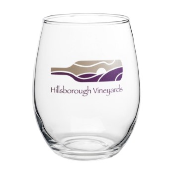 15 oz. Imported Stemless Wine Glass (2 Color Imprint)