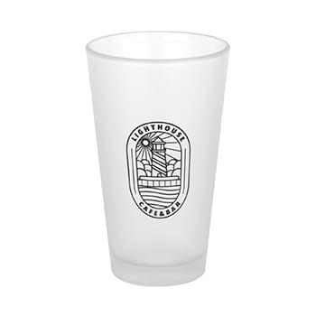 16 oz. Decker Frosted Pint Glass (1 Color Imprint)