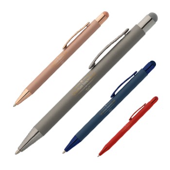 Iggy Softy Monochrome Metal Pen with Stylus (Full Color Imprint)