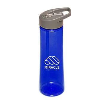 22 oz. Aqua Plastic Sports Water Bottle (1 Color Imprint)
