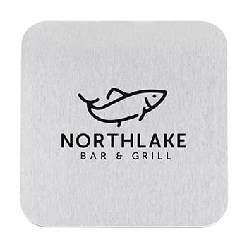 Stainless Steel Square Coaster (1 Color Imprint)