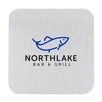 Stainless Steel Square Coaster (2 Color Imprint)