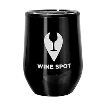 12 oz. Divvy Stainless Steel Stemless Wine Glass (1 Color Imprint)