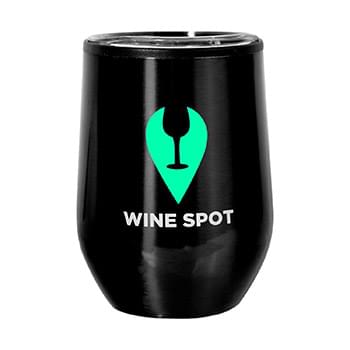 12 oz. Divvy Stainless Steel Stemless Wine Glass (2 Color Imprint)