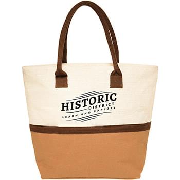 Two-Tone Jute Window Shopper Tote Bag (1 Color Imprint)
