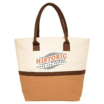 Two-Tone Jute Window Shopper Tote Bag (2 Color Imprint)