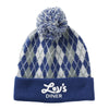 H-ARG-E | Argyle Pattern Pom Beanie (Embroidered) H-ARG-E | Argyle Pattern Pom Beanie (Embroidered)