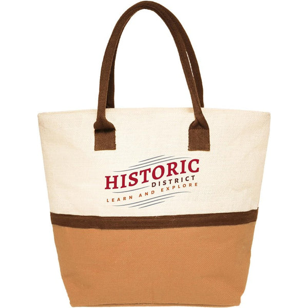 T-WSJT-F | Two-Tone Jute Window Shopper Tote Bag (Full Color Imprint)