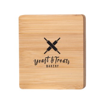Square Bamboo Coaster with Bottle Opener (1 Color Imprint)