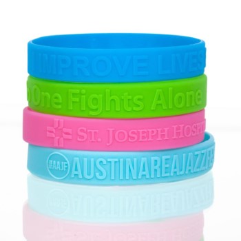 1/2" Embossed Silicone Wristband
