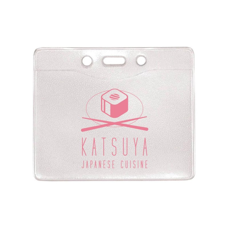 1815-1000-C | 3.60" W x 3.05" H - Horizontal Clear Vinyl Badge Holder (1 Color Imprint)