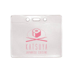 1815-1000-C | 3.60" W x 3.05" H - Horizontal Clear Vinyl Badge Holder (1 Color Imprint)