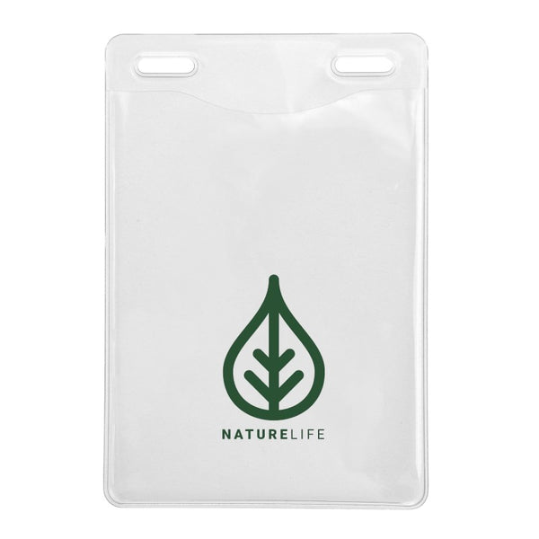 1815-1451-C | 3.27" W x 4.80" H - Vertical Clear Vinyl Badge Holder (1 Color Imprint)