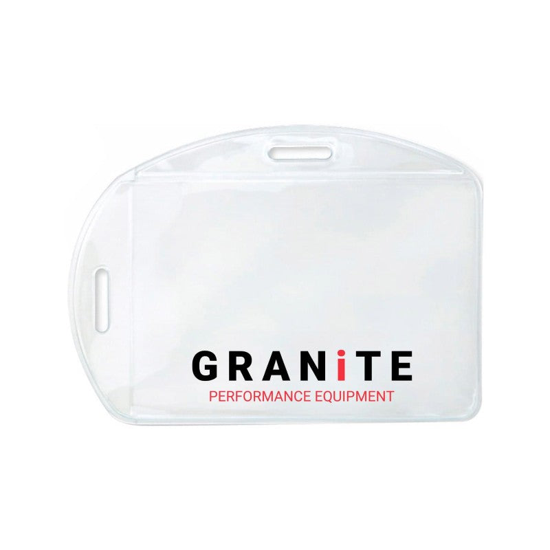 1815-1600-C | 4.27" W x 3.05" H - Multi-Directional Clear Vinyl Badge Holder (1 Color Imprint)