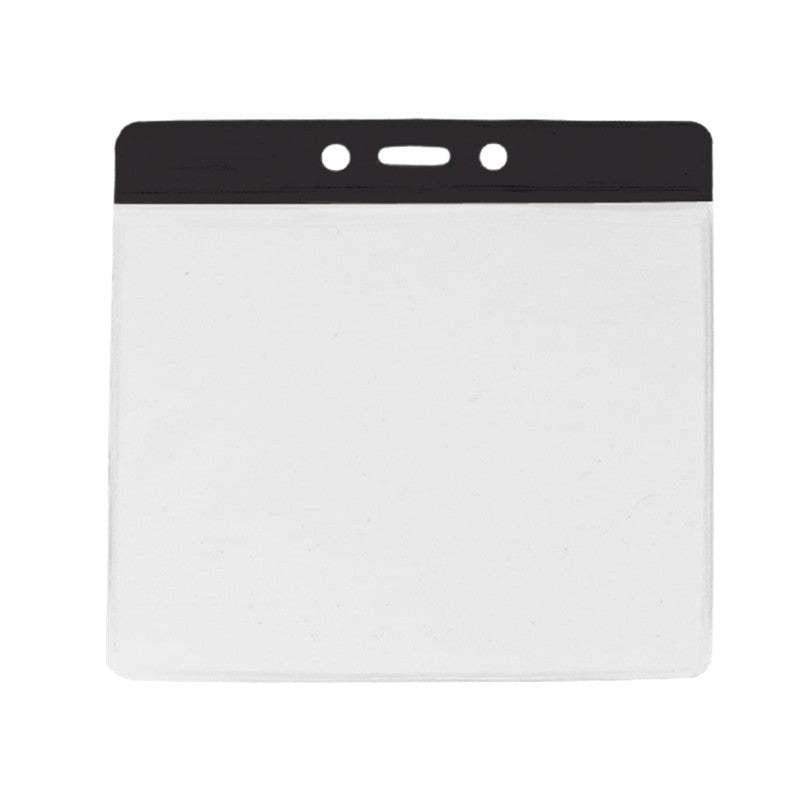 1820-120X | 4.76" W x 4.49" H - Horizontal Color Bar Vinyl Badge Holder (Blank)