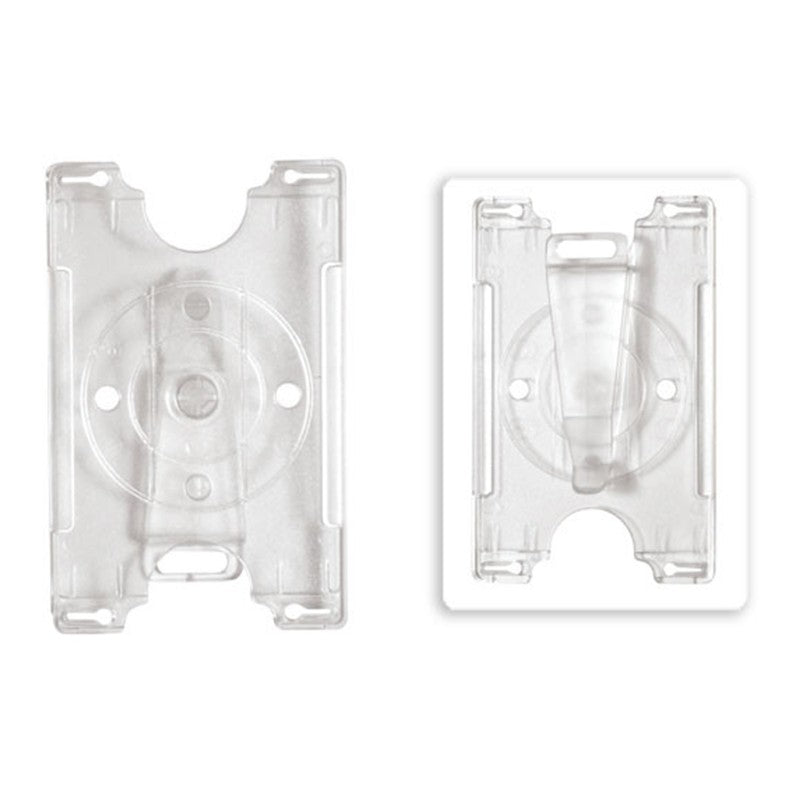 1840-301X | 2.62" W x 3.58" H - Multi-Directional Rigid Card Holder with Rotating Clip (Blank)