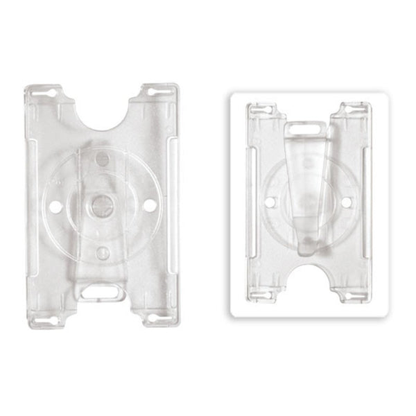 1840-301X | 2.62" W x 3.58" H - Multi-Directional Rigid Card Holder with Rotating Clip (Blank)