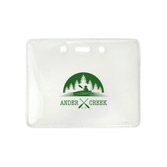 1840-5001-C | 3.80" W x 3.00" H - Horizontal Anti-Static Clear Vinyl Badge Holder (1 Color Imprint)