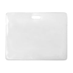 1840-5010 | 3.88" W x 3.08" H - Horizontal Clear Vinyl Badge Holder (Blank)