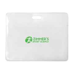 1840-5010-C | 3.88" W x 3.08" H - Horizontal Clear Vinyl Badge Holder (1 Color Imprint)