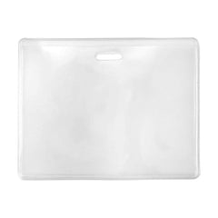 1840-5015 | 3.92" W x 2.91" H - Horizontal Clear Vinyl Badge Holder (Blank)