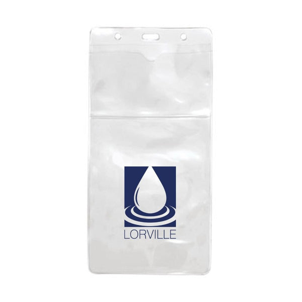 1840-5052-C | 4.00" W x 8.00" H - Vertical Clear Vinyl Multi-Badge Holder (1 Color Imprint)