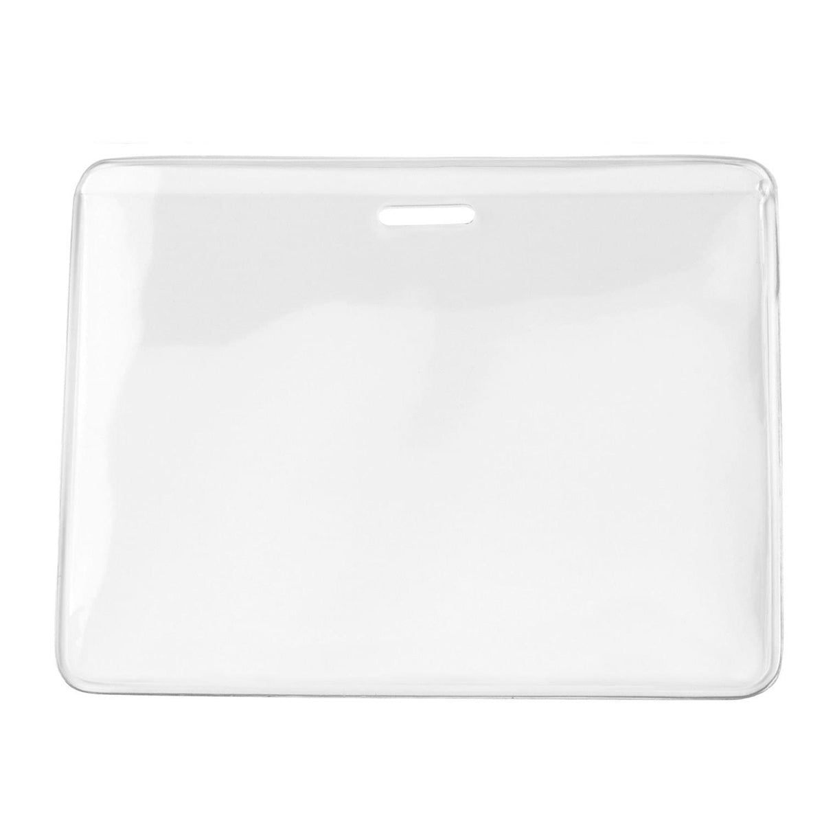 1840-5071 | 4.00" W x 3.08" H - Horizontal Clear Vinyl Badge Holder (Blank)