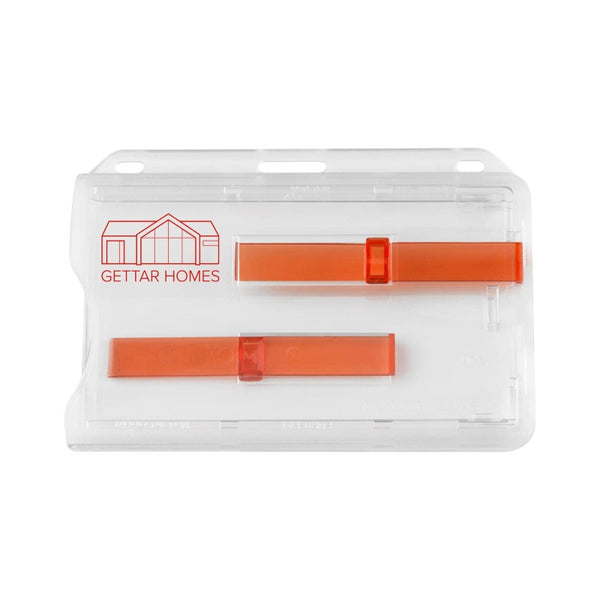 1840-6400-C | 3.58" W x 2.46" H - Horizontal Rigid Card Holder (1 Color Imprint)