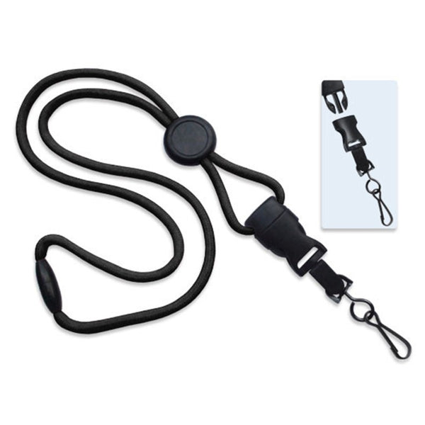 2135-457X | 1/4" Polyester Lanyard with Round Slider and Quick Release (J-Hook)
